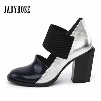 

Jady Rose Black Sexy Women Shoes Summer Autumn Leather Ankle Boots Gladiator Sandals Thick High Heels Casual Shoes Woman Pumps