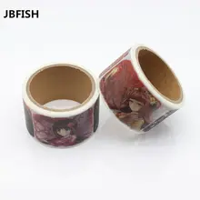 JBFISH high quality washi paper tape/Beautiful Plait girl And Scarf girl masking japan washi tape 9009