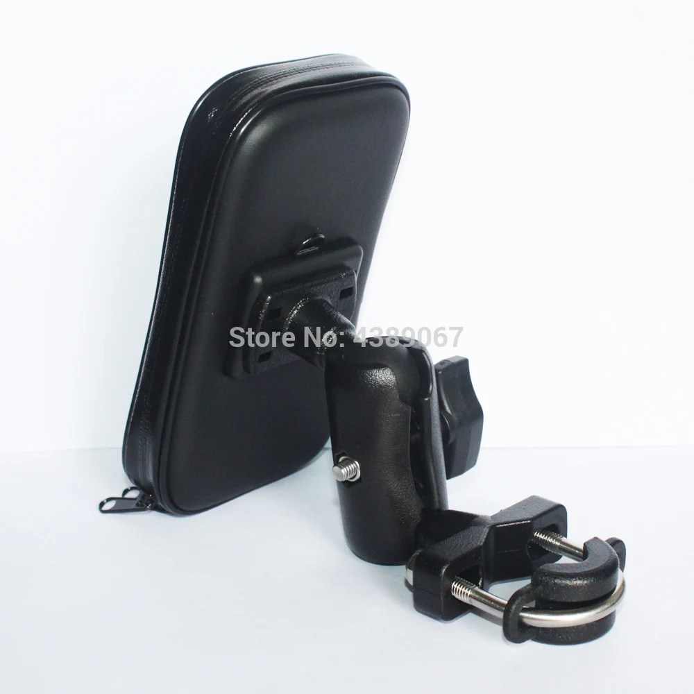 

Motorcycle Cell Phone Mount Holder with Waterproof Zipper Case Handlebar Rail Mount Holder Case for iPhone 7/X, Galaxy S9 Plus