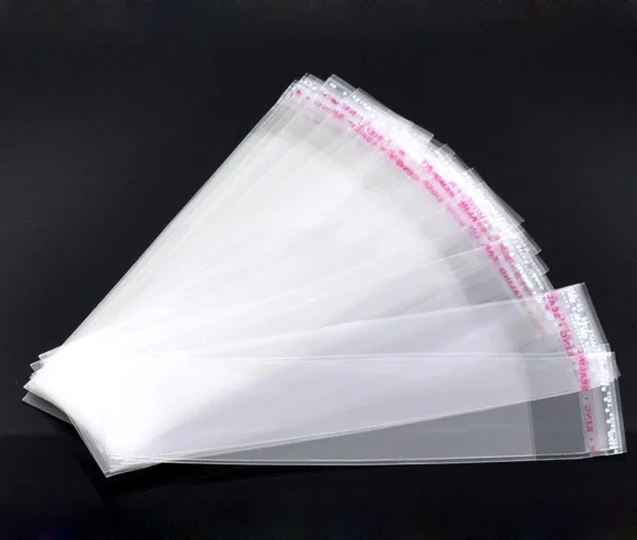 

Free shipping-200Pcs Clear Self Adhesive Seal Plastic Bags Beads Jewelry Gift Packaging 14x3.5cm M0859