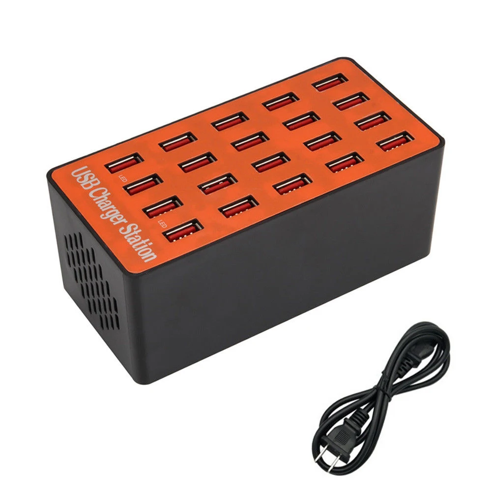 

USB Phone 20 Port Smart Charging Station Universal Hub Adapter Wall Charger Travel Compact