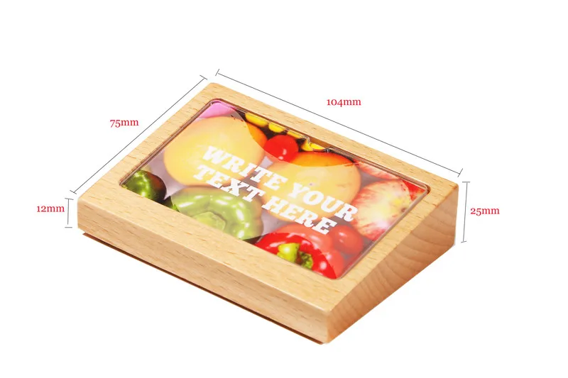 

90*54mm wooden acrylic cover sign poster card frame merchandise function price tag card holder frame table desk sign frame