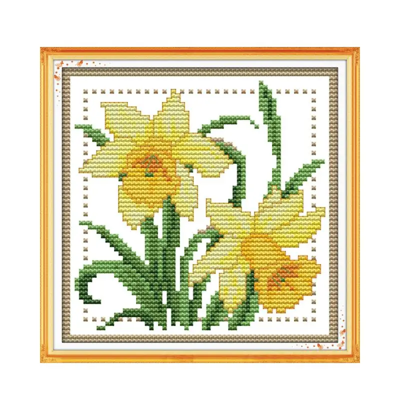 Counted Cross Stitch Kits Mini December Flowers Plant Series