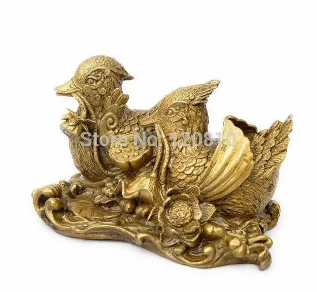

Copper Mandarin duck ornaments wedding gift wedding marriage couple live help statue