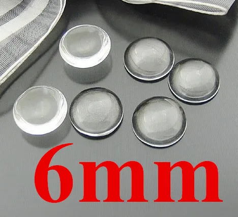 

Free shipping! 200pcs 6mm clear domed magnifying round glass cabochons,photo jewelry pendant inserts GT101