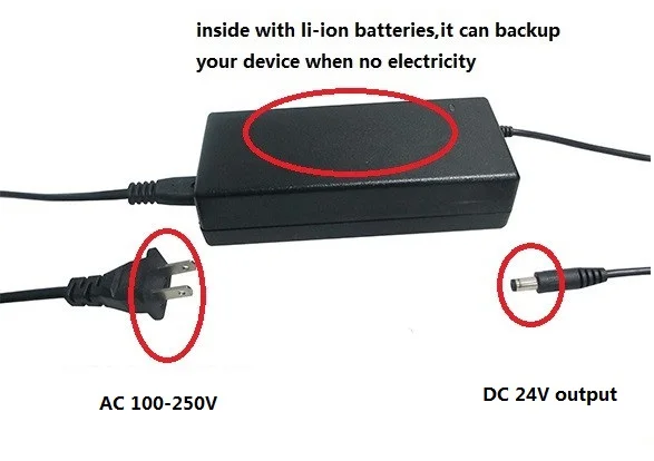 Mini smart poe power supply 24V lithium ion UPS with unbalanced loads protection,AC to DC power adapter UPS