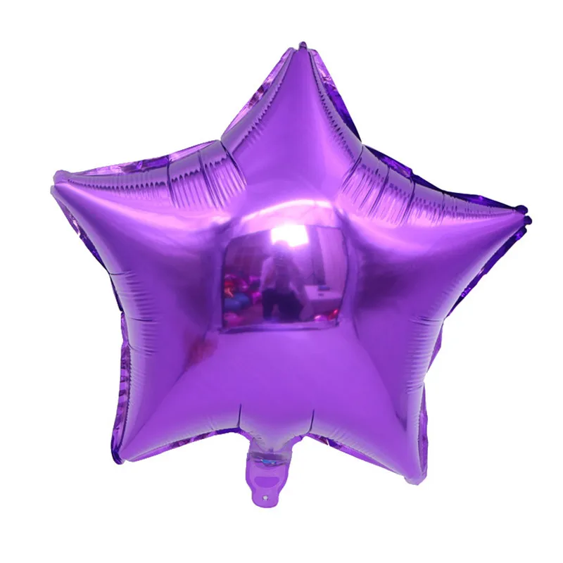 5 шт. детский душ 18 дюймов Розовый Белый Звездные гелиевые фольгированные шары для девочек с днем рождения принадлежности для вечеринки 1st вечерние украшения воздушный шар - Цвет: Purple star balloons