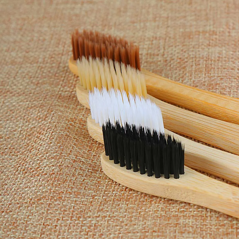 

1PC Environmental Bamboo Charcoal Toothbrush For Oral Health Care Low Carbon Medium Soft Bristle Brushes Wood Handle Tooth brush