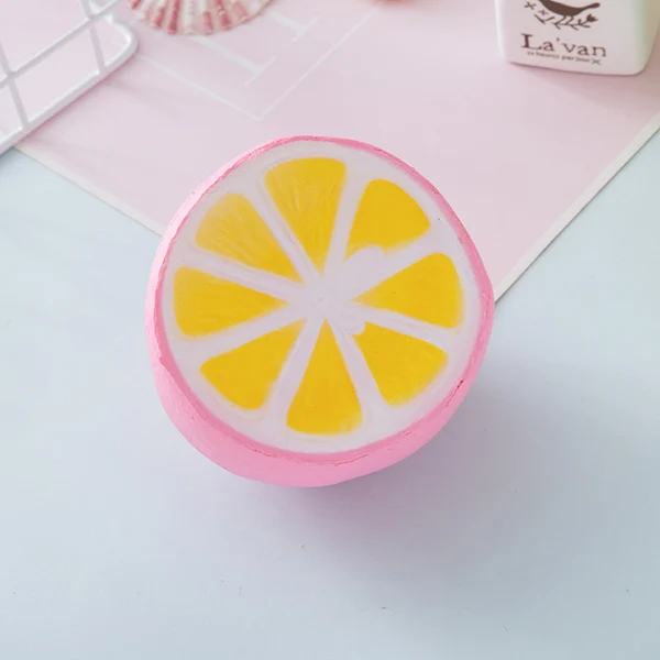Розовый Новые мягкие игрушки из мультфильма Kawaii Simulation Fruit Lemon PU Foam медленно поднимающиеся игрушки для снятия стресса мягкие игрушки - Цвет: Розовый