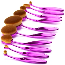 10pcs Tooth Oval Makeup Brush Set Shadows Powder Make-Up Brushes Kit Professional Foundation Designer Makeup Brushes #86929