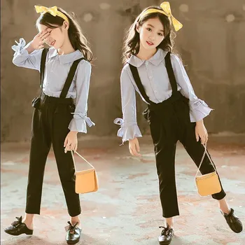 

Girls Spring and Autumn Suit New Korean Girls Big Suit Fashion Autumn Trendy Clothes Westernized Belt Trousers Two-piece Suit