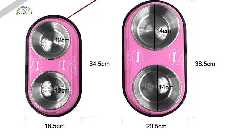 Устройство для кормления собак из нержавеющей стали, питьевая миски для собак, кошек, двойная миска для домашних животных, миска для щенка, 6 цветов