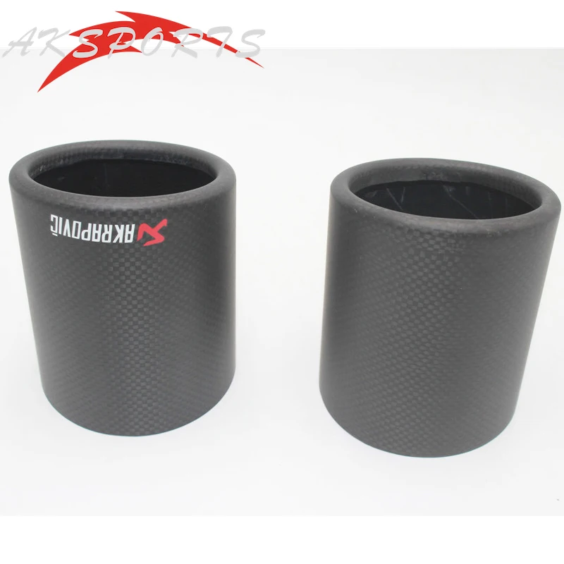 

1PC Car Universal Case Matt Exhaust Tip housing Carbon Fiber Akrapovic Exhaust Muffler Pipe Tip Cover With Full Carbon