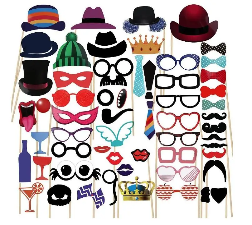 58pcs diy photobooth photo booth props kit for wedding birthday baby shower 58pcs diy photobooth photo booth props kit for wedding birthday baby shower