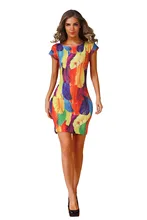 font b 2018 b font New Printed Bodycon font b Dress b font Women font