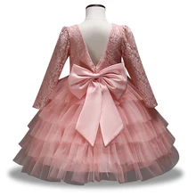 KEAIYOUHUO/рождественское платье для девочек; коллекция г.; зимние кружевные Детские платья принцессы с цветами; Одежда для девочек; детское свадебное платье для малышей