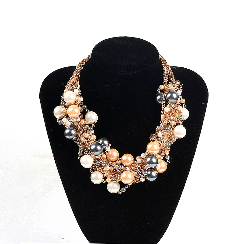 

Fashion Beautiful Delicate Occident Style Hyperbole Multilayer Simulated Pearl NecklaceCollar Choker Nacklaces & pendants