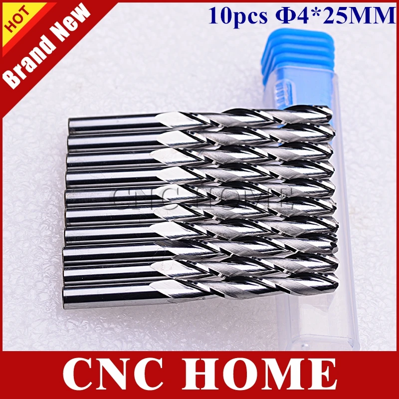 

10 pcs/lot 4*25mm Two Flutes Spiral Carbide Engraving Tool Cutters, Carving Bits, End Mill Cutters for Wood, CNC Router Machine