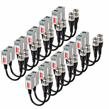 Ahd/cvi/tvi trançado bnc cctv vídeo balun transceptores passivos utp balun bnc cat5 cctv utp vídeo balun até 3000ft gama