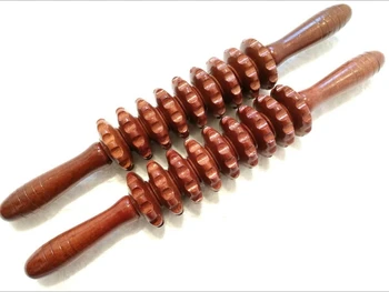

new 9 Rounds Wood Foot Massager Body Massage Stick Eliminate Fatigue Cure Pain Health Tool