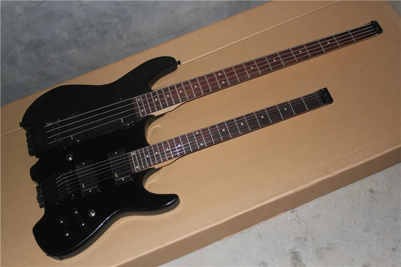 2016 popular double neck black 6 strings electric guitar