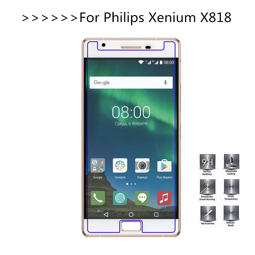 2 шт для Philips Xenium X818 закаленное стекло 2.5D 9H Защитная пленка Взрывозащищенный ЖК-экран протектор для Philips X818