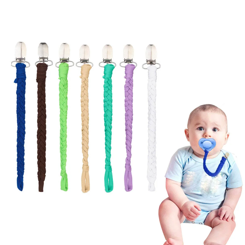 Pacifier Clip Baby Holder Leash Teething Toy By Hand Made Braided