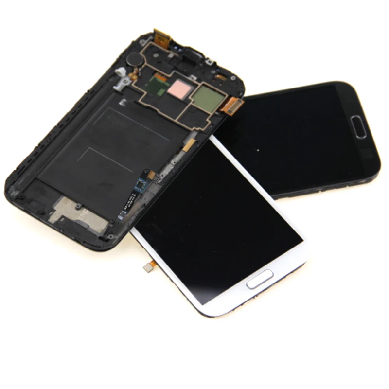 Для samsung Galaxy Note 2 Note2 II N7100 N7105 ЖК дисплей дигитайзер сенсорный экран с рамкой