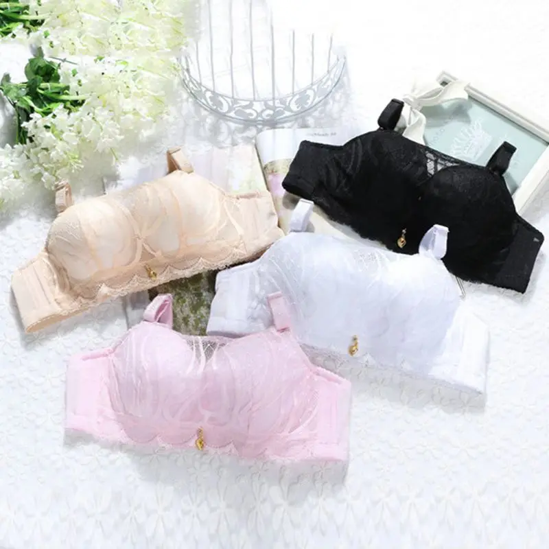 ETOSELL Women Sexy Anti light Thin Padded Bras Sexy Lace Mesh