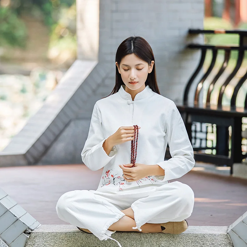 

Winter Yoga Clothing Women Yoga Clothes Thick Meditation Uniform Long Sleeves Shirt and Pants 2pcs Internal Pleuche