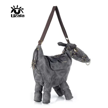 

Hot selling animal creative trend fashion canvas 3D pony ma shape female messenger bag bag lady shoulder bag w3-041.