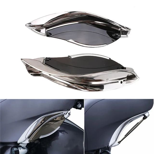 Chrome Tinted Adjustable Batwing Smoke Fairing Side Wing Air Deflectors