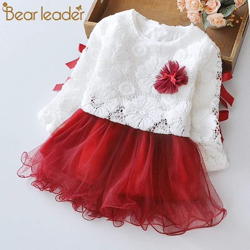 Платье для маленьких девочек, милое платье принцессы с длинными рукавами для девочек, детская одежда, платье с вышитыми цветами для новорожденных 6, 12, 24 месяцев - Цвет: AZ1939   red