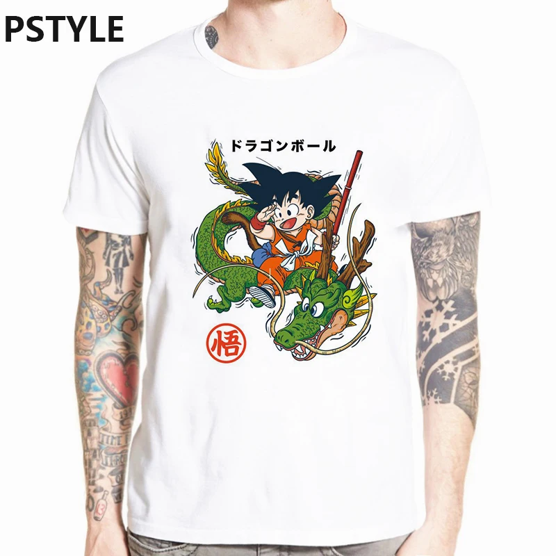 

anime t shirt for men dragon ball design funny t shirts super saiyan goku Vegeta print men t-shirt white casual custom tee tops