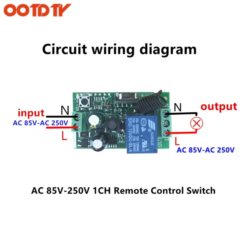 OOTDTY AC 220 В 1CH RF 433 МГц беспроводной пульт дистанционного управления модуль обучения код реле дропшиппинг