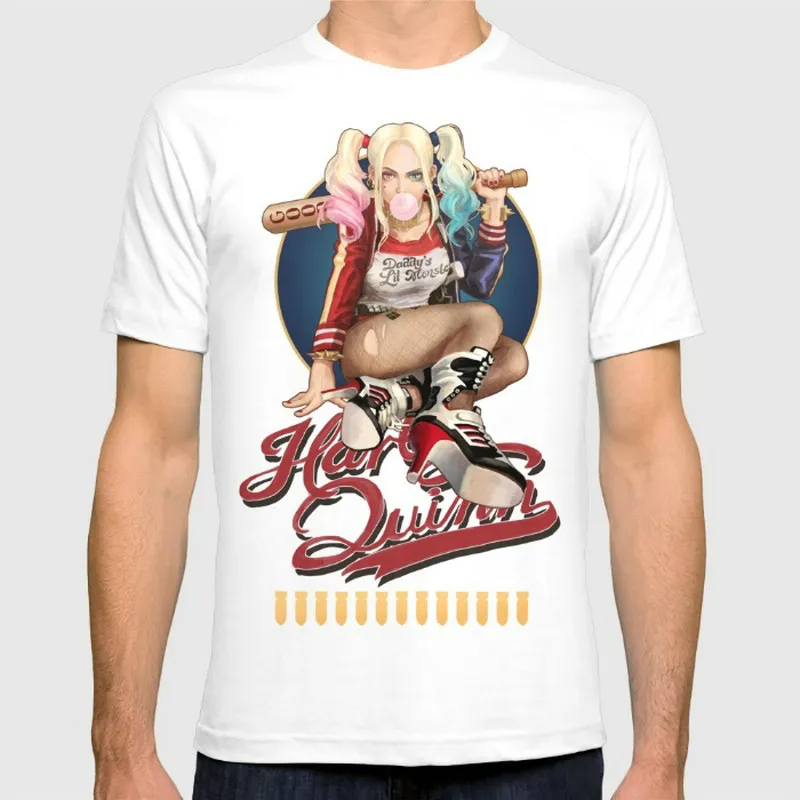 Новые мужские футболки Harley Quinn футболка с коротким рукавом хлопковые мужская