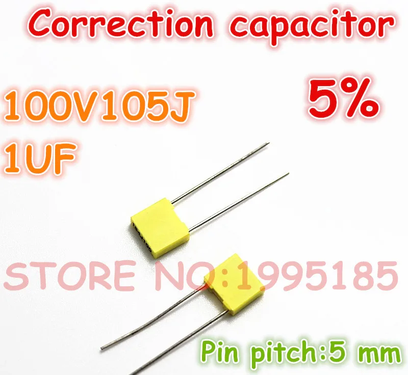 50 шт./лот коррекционный конденсатор 100V105J мкФ 105J100V 5% металлизированный