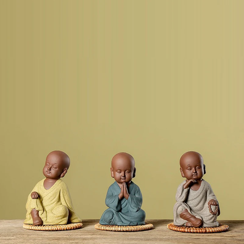 إكسسوارات ديكور منزلي ل غرفة المعيشة خزانة الأثاث الإبداعية الحرف الراهب يمكن مع بوذا أصائص زرع الحلي