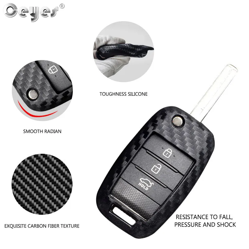 Carbon fiber key cover for KIA (2)
