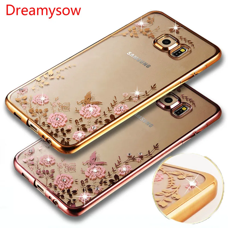 

Luxury Plating TPU case for Samsung Galaxy A2core A10 A20 A40 A50 A60 A70 A6 A8 J4 J6 plus J8 2018 M10 M20 Flower Cover