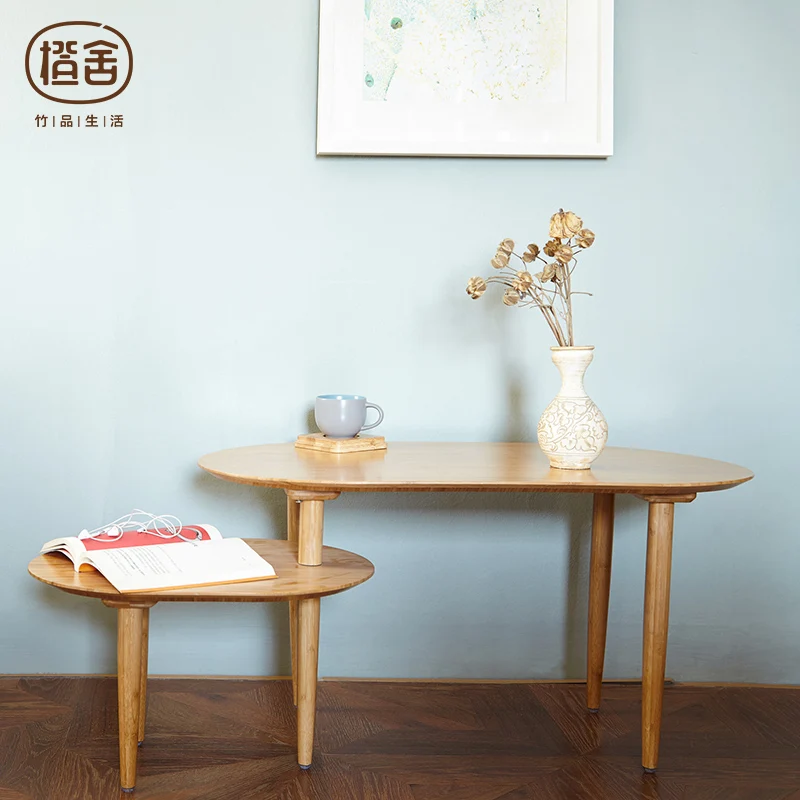 

ZEN'S BAMBOO Tea table Folded Coffee table Wooden Kitchen Desk Creative Rotating Table Living room bedroom Furniture