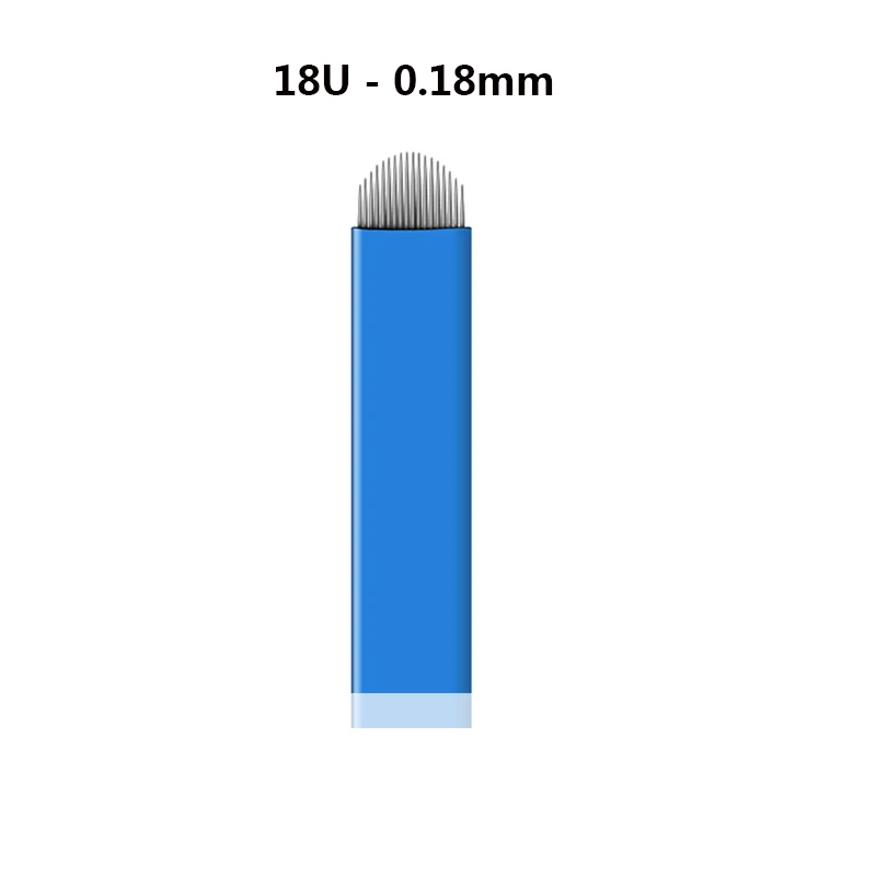 0,18 мм Laminas Agulhas микроблейдинг tebori 18 U ИГЛЫ Перманентный макияж иглы татуировки 18 гибкие лезвия для игла для татуажа бровей