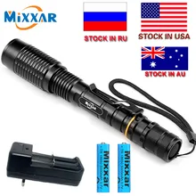 zk20 8000LM T6 Zoomable LED Flashlight 5-Mode Dropshipping Torch light suitable 2x5000mAh batteries Telescopic Lanterna Lamp