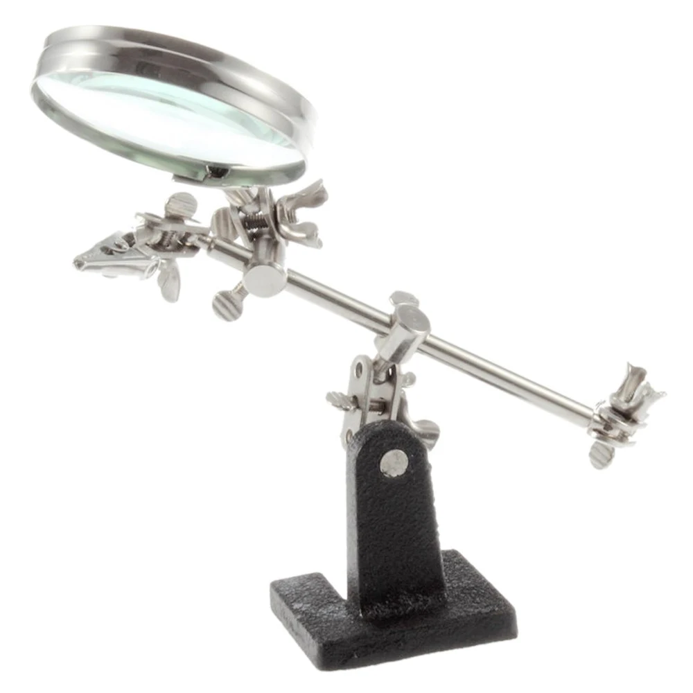 LIMEI-ZEN Magnifiers 3 X 90mm Soldering Iron Tool Holder Magnifying Glass Third Hand Loupe Multifunction Helping Repair Magnifier Clip Welding Tools LIMEI-ZEN Magnifiers 3 X 90mm Soldering Iron Tool Holder Magnifying Glass Third Hand Loupe Multifunction Helping Repair Magnifier Clip Welding Tools