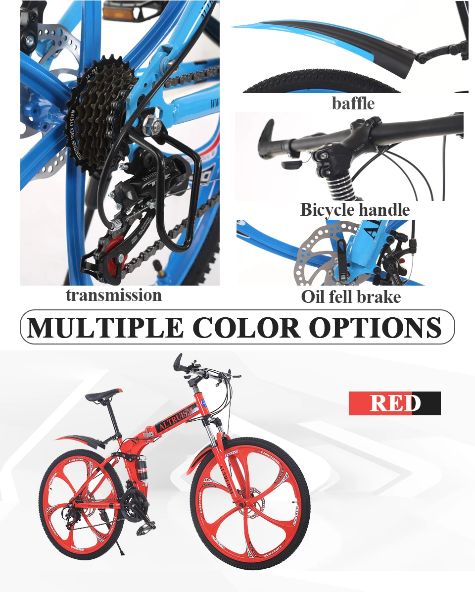 Perfect Altruism X9 Mens Womens mountain bike 21 speed Steel Gear shift 26 Inch Double Disc Brakes Bicycles Road Cycling Riding 7 Perfect Altruism X9 Mens Womens mountain bike 21 speed Steel Gear shift 26 Inch Double Disc Brakes Bicycles Road Cycling Riding 7
