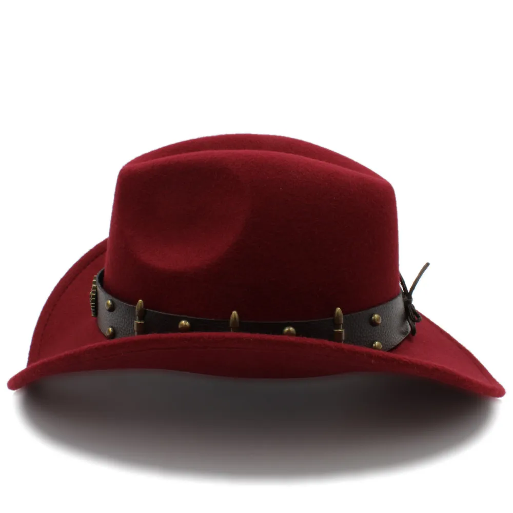 Модные женские мужские шерстяные Chapeu западная ковбойская шляпа джентльмен Джаз Sombrero Hombre cap элегантные женские ковбойские шляпы для женщин размер 56-58 см