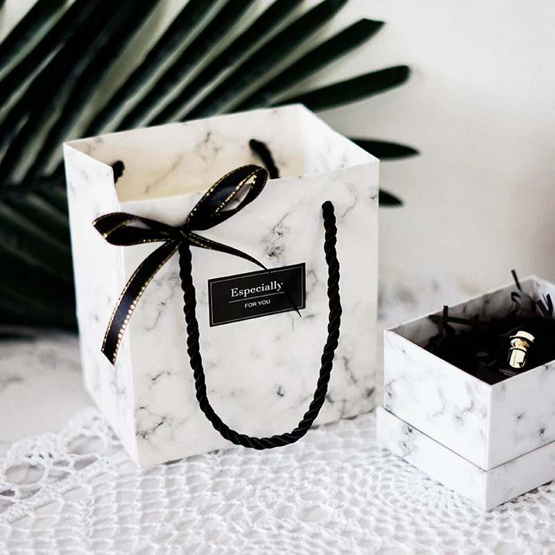 Креативный мраморный подарочный бумажный мешок на День святого Валентина, свадебный подарочный мешок, Подарочный пакет на день рождения, сумка для покупок, Индивидуальная сумка с бантом