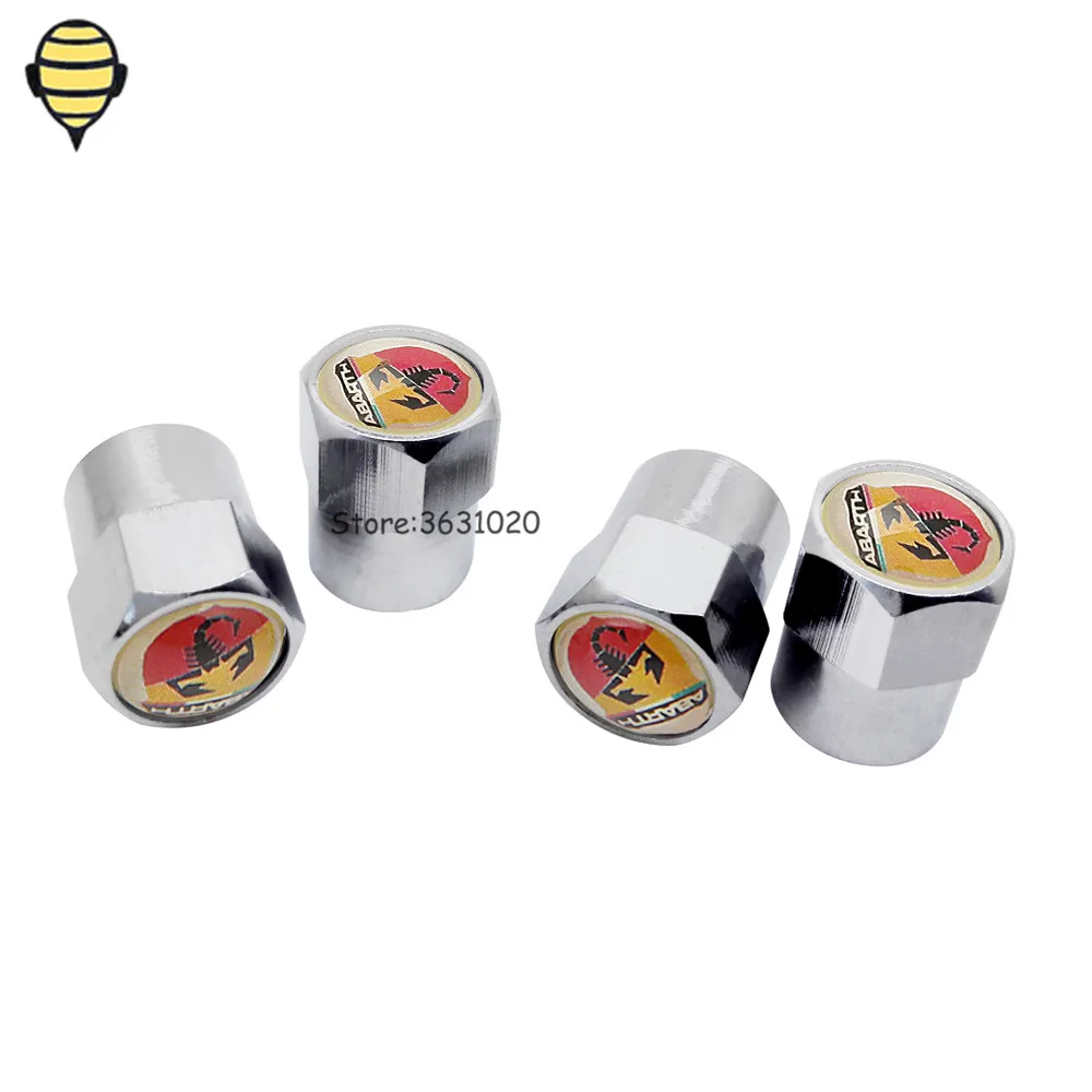 Universal 4pcs Car Wheel Tire Air Valve Caps Stem Dust Cover for Abarth