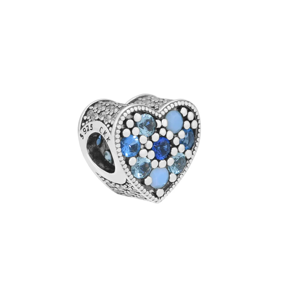 

Bright Heart Charm 100% 925 Sterling Silver Multi Colored Crystals Beads for Jewelry Making Fit Charms Bracelets DIY Gift PCK025