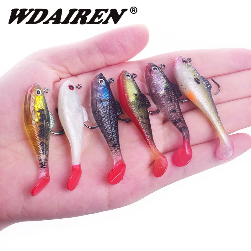 WDIAREN Jig Lead Head Soft Silicone Lure Wobbler Single Hook Fishing Lures  3.5g 11.5g Soft baits Fish Artificial Bait Tackle